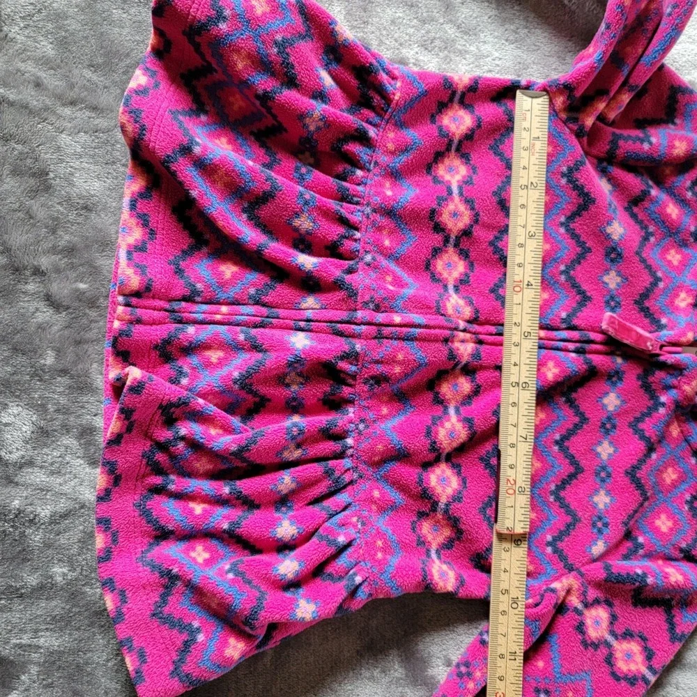 Carter's Fleece Hoodie Kids 18M Pink Excellent Peplum Fair Isle Zip Jacket 735